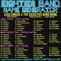Find Your 80s Band Name Passive Program | Band names ideas, Funny band ...
