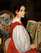 Portrait of Leopoldine Hugo, 1836 Painting by Auguste de Chatillon ...