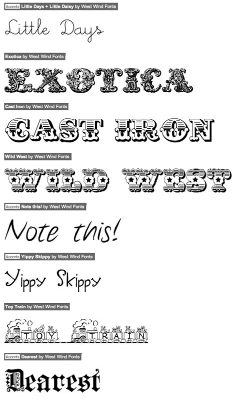 West Wind Fonts