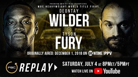 Fury executed his gameplan perfectly though. PBC Replay: Deontay Wilder vs Tyson Fury 1 | Full PPV Fight Card - YouTube