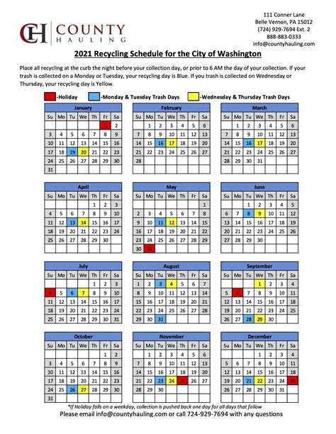 County Hauling Schedule 2023