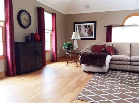 Beige and red living room | home | Pinterest
