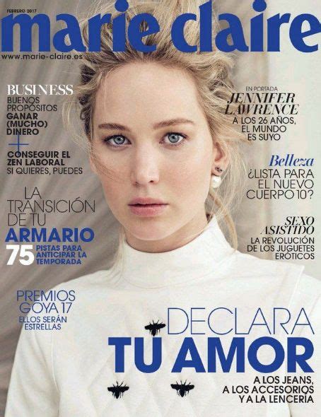 Jennifer Lawrence Marie Claire Magazine February 2017 Cover Photo Spain