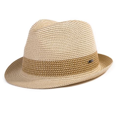 Summer Panama Fedora Trilby Straw Sun Hats For Men Safari Beach Hat