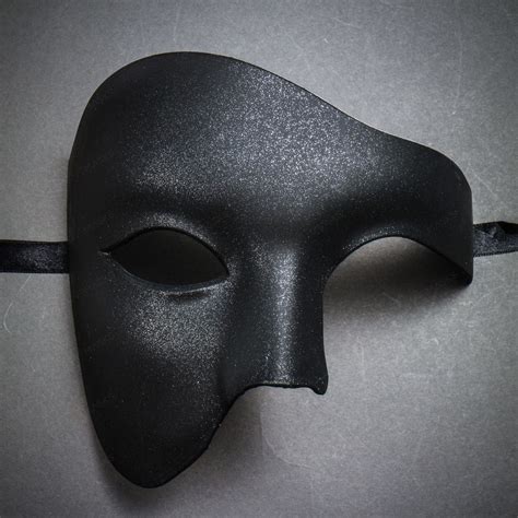 Phantom Venetian Masquerade Half Face Party Mask Black Black