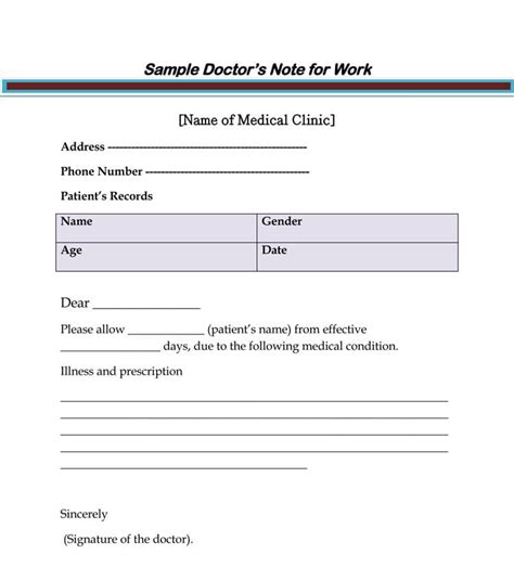 36 Free Doctors Note Templates For Work And School