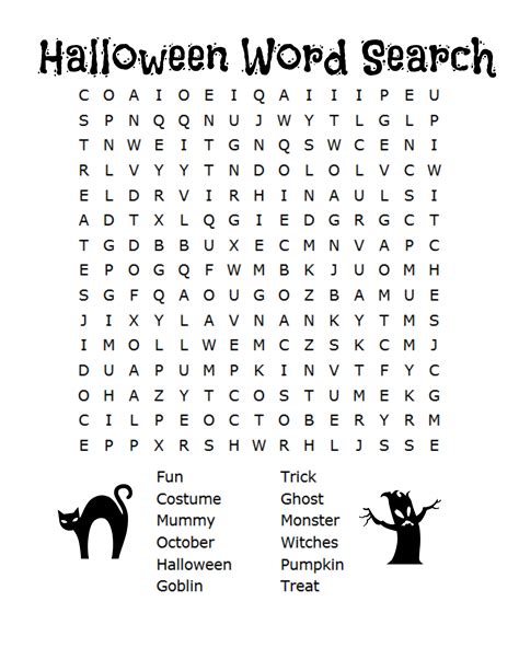 Free Halloween Word Search Printable Word Search Printable Free For
