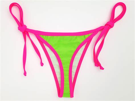 Neon Green With Pink Brazilian Bikini Hunni Bunni