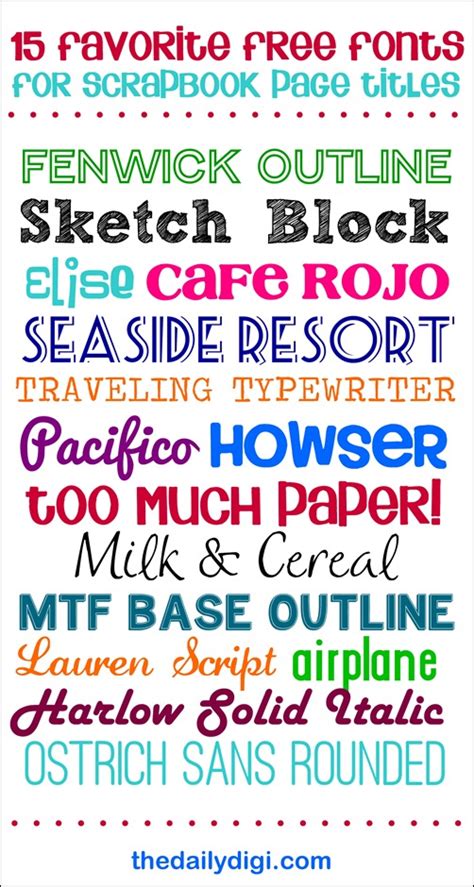 By vanessa bays on sep 05, 2018. Fifteen Favorite Free Fonts for Scrapbook Page Titles
