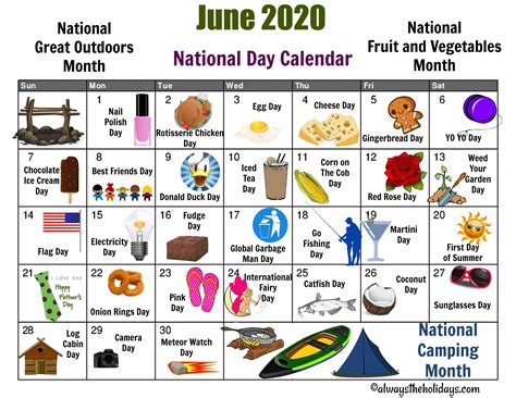 National Day Calendar 2021 Printable List Best Calendar Example