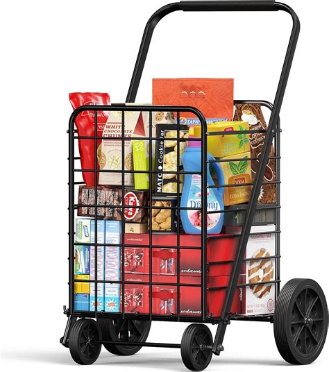 Jp Amada 食料品用ショッピングカート 175ポンド91l 大容量 高耐久 折りたたみ式 ユーティリティカート