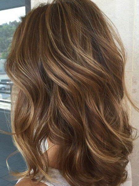 Chestnut Brown With Thin Caramel Blonde Balayage Hair Color