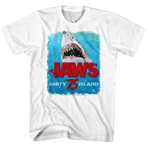 Jaws Shark Amity Island 75 T Shirt Graphic Horror Movie Tees