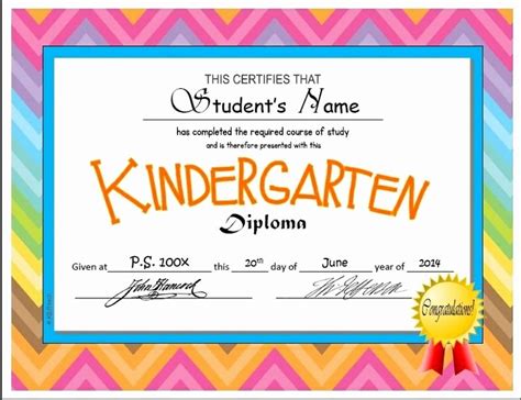 Kindergarten Diplomas Editable Graduation Chalkboard Certificates
