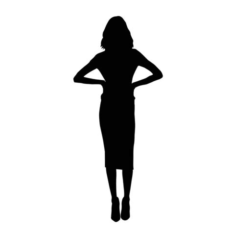 Woman Standing Vector Silhouette — Stock Vector © Msanca 99351532