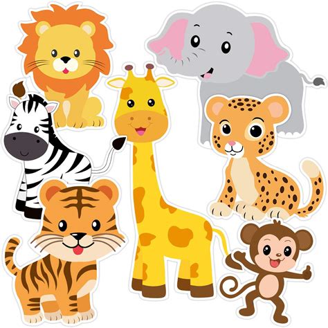 Buy Zoo Animals Cutouts Safari Jungle Cardboard For Baby Shower