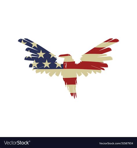 Bird In American Flag American Eagle Flag Vector Image
