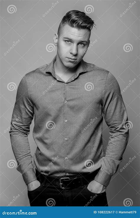 Elegant Young Handsome Man Studio Fashion Portrait Stock Image Image