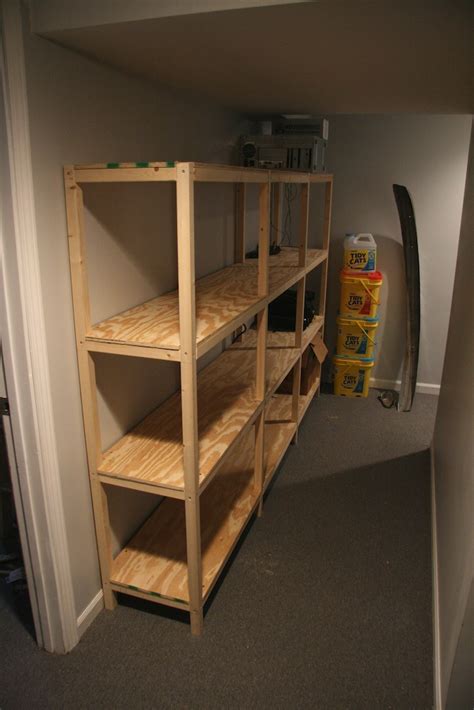 Pete build the ultimate diy 2x4 shelving for basement storage for around $80 and minimal cuts. basement shelves