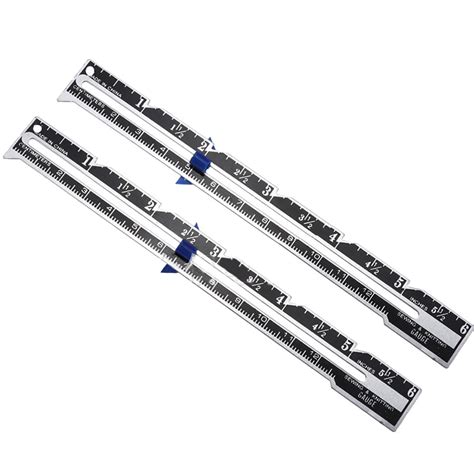 Bangcool 2PCS Sewing Gauge Multipurpose Metal Sliding Gauge Sewing