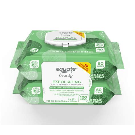 120 Count 2 Pack Equate Beauty Exfoliating Makeup Remover Wipes