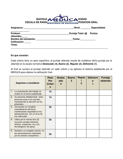 Docx Lista De Cotejo Para Evaluar Exposicion Oral Dokumentips