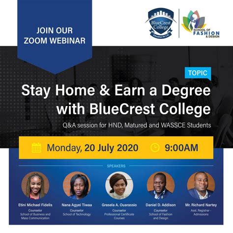 Join Our Zoom Webinar Session With Our Bluecrest College Admissions