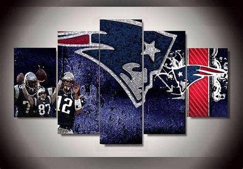 New England Patriots Collage Canvas Wall Art Pats Tom Brady Art