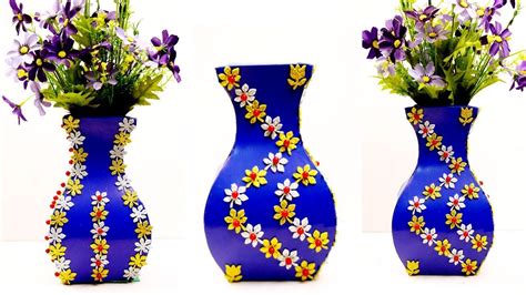 How to make paper flower vase - Handmade paper flower vase - Simple