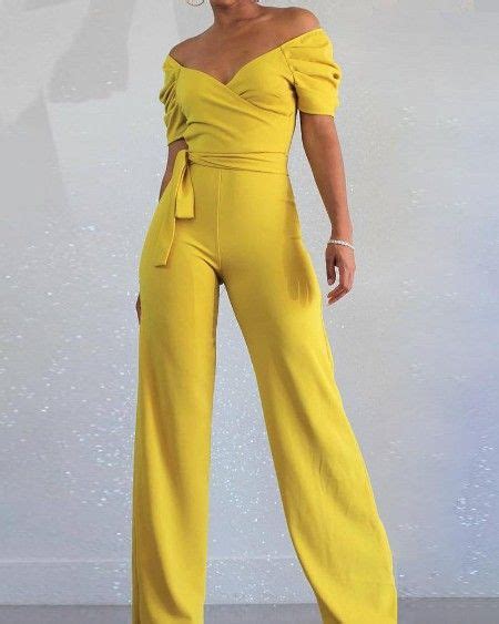 women s clothing jumpsuits jumpsuits 0 00 ivrose slim jumpsuit yellow jumpsuit tie waist
