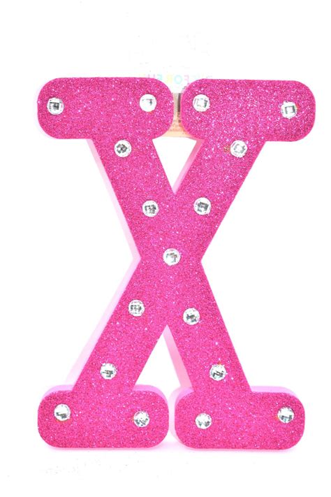 7 Pink Glitter Rhinestone Foam Letter X Foam Letters Pink Glitter Floral Letters