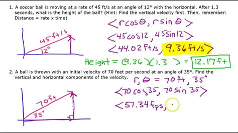 Day 18 Hw 1 To 2 Finding The Horizontal And Vertical Components Of A