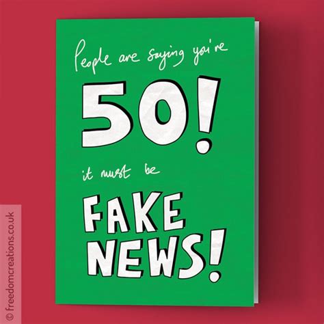 Fake News 50th Birthday Card By Pello