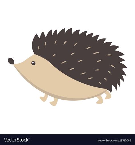 Cute Funny Prickly Hedgehog Vector Flat Cartoon Sticker Isolated On