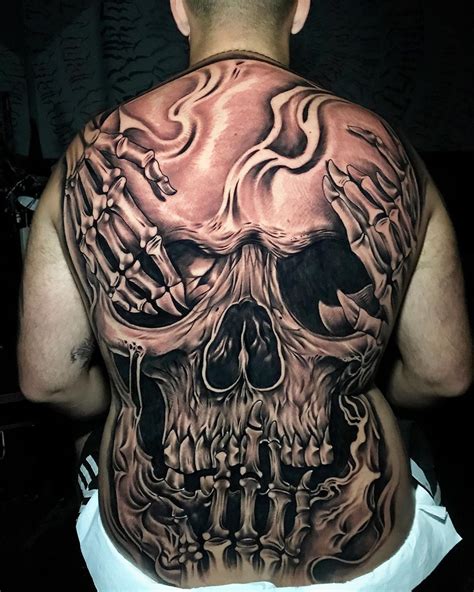 Top More Than 71 Full Back Tattoo Skull Best Vn