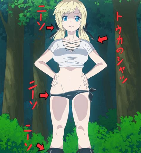 rule 34 1girls blonde hair blue eyes breasts clothing hips japanese text panties screencap