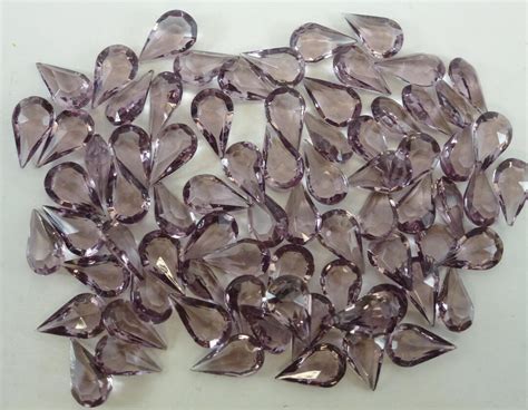 72 Pc Purple Pear 10x6mm Vintage Glass Rhinestones Teardrop Etsy