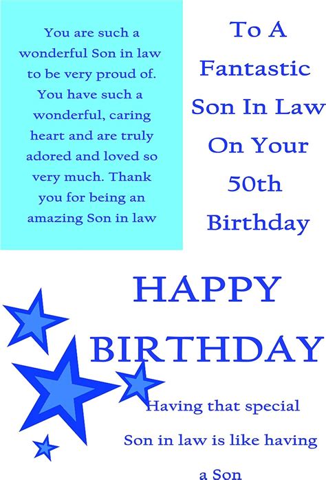 Son In Law 50th Birthday Card Hakuchuumu