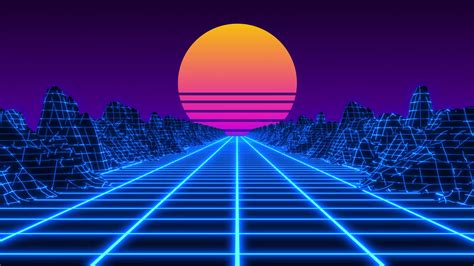 80s Retro Flight Over Grid Synthwave Stock Footage Sbv 338827695