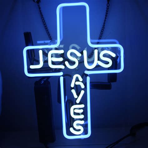 China Glass Neon Sign Lights Jesus For Room House Poster China Neon