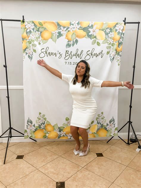 Lemon Theme Bridal Shower Photo Booth Backdrop Blushing Drops