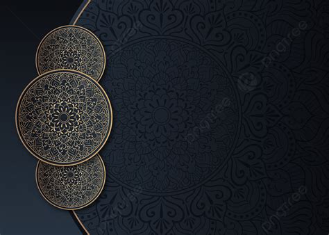 Luxury Golden Black Mandala Background With Pattern Wedding Invitation