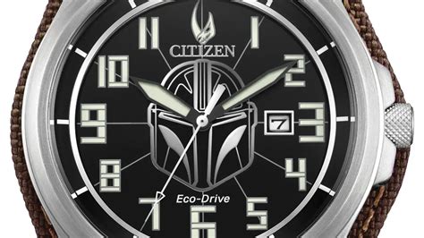Mens Citizen Eco Drive Star Wars Mandalorian Strap Watch With Black
