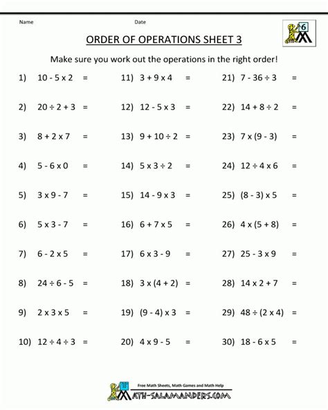 Printable Worksheets For 7th Grade Free