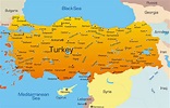 Mapa de ciudades de Turquía - OrangeSmile.com
