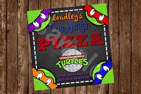 Teenage Mutant Ninja Turtle Pizza Box Labels Etsy