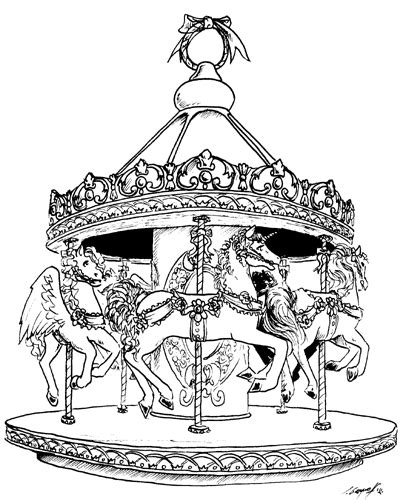 Carousel coloring contest monster pages complex. Rozi's blogs.: October 2010 | Horse coloring pages, Animal ...