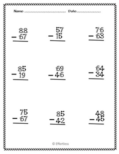 Grade 2 column form subtraction worksheets with 2 digit numbers. Touch Math Subtraction Worksheets: Double Digit With and ...