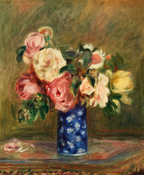 Le Bouquet De Roses By Pierreauguste Renoir Free Public Domain