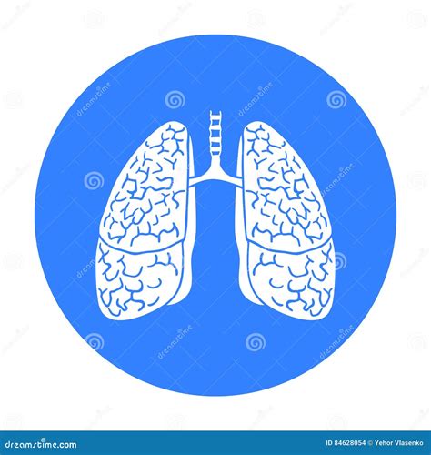 Human Lungs Icon In Black Style Isolated On White Background Human